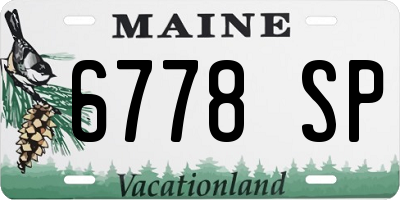 ME license plate 6778SP