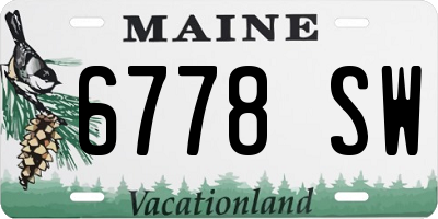 ME license plate 6778SW