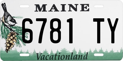 ME license plate 6781TY