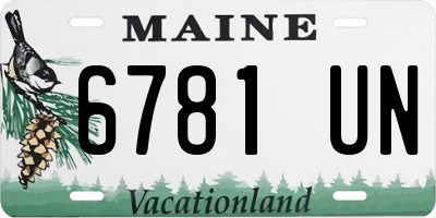 ME license plate 6781UN