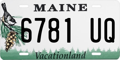 ME license plate 6781UQ