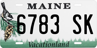 ME license plate 6783SK