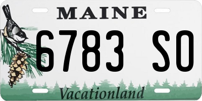 ME license plate 6783SO