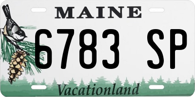 ME license plate 6783SP