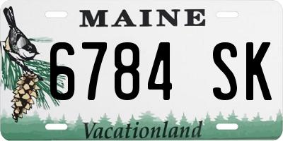 ME license plate 6784SK
