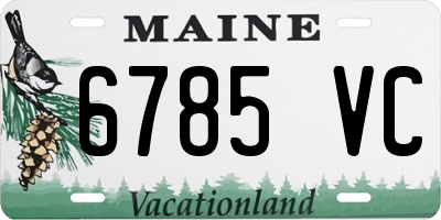 ME license plate 6785VC