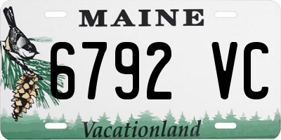 ME license plate 6792VC