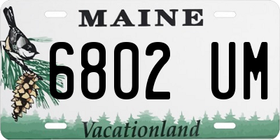 ME license plate 6802UM