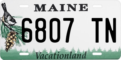 ME license plate 6807TN