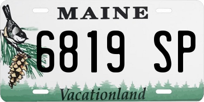 ME license plate 6819SP