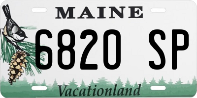 ME license plate 6820SP