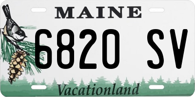 ME license plate 6820SV