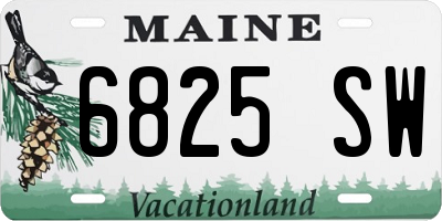 ME license plate 6825SW