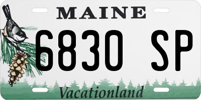 ME license plate 6830SP