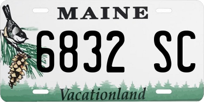 ME license plate 6832SC