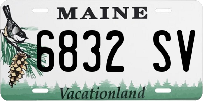 ME license plate 6832SV