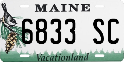 ME license plate 6833SC