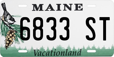ME license plate 6833ST
