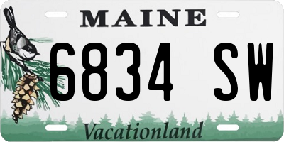 ME license plate 6834SW