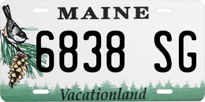 ME license plate 6838SG