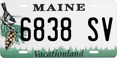 ME license plate 6838SV