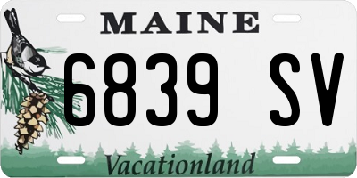 ME license plate 6839SV