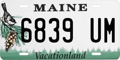 ME license plate 6839UM