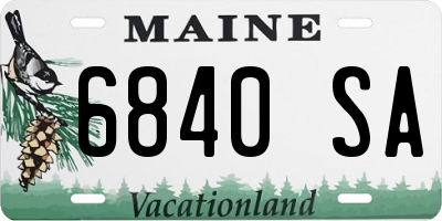 ME license plate 6840SA