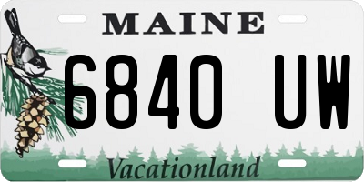 ME license plate 6840UW