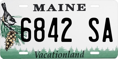 ME license plate 6842SA