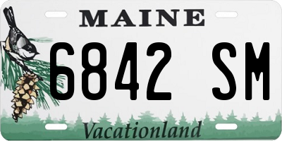 ME license plate 6842SM