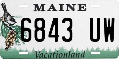 ME license plate 6843UW