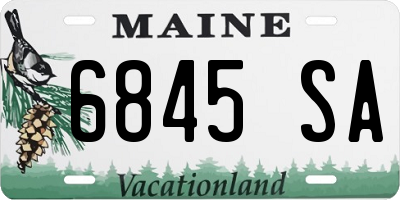 ME license plate 6845SA