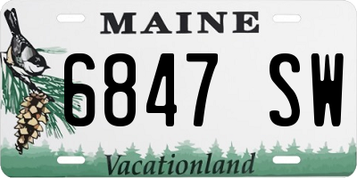 ME license plate 6847SW