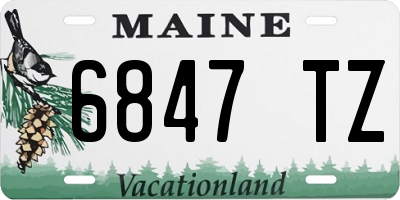 ME license plate 6847TZ