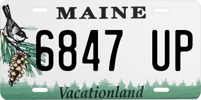 ME license plate 6847UP