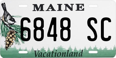 ME license plate 6848SC