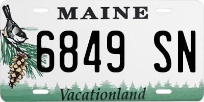 ME license plate 6849SN