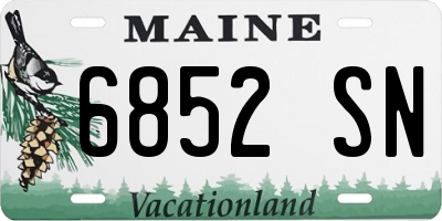 ME license plate 6852SN