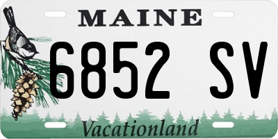 ME license plate 6852SV
