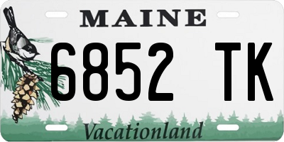 ME license plate 6852TK