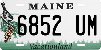 ME license plate 6852UM