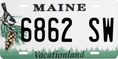 ME license plate 6862SW