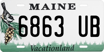 ME license plate 6863UB