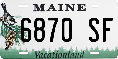 ME license plate 6870SF