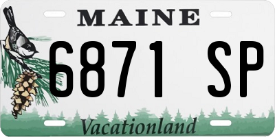 ME license plate 6871SP