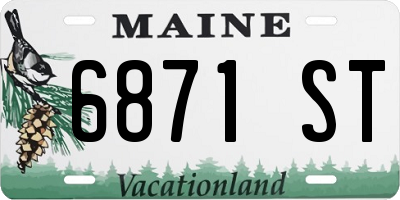ME license plate 6871ST