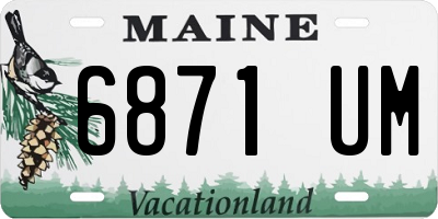 ME license plate 6871UM