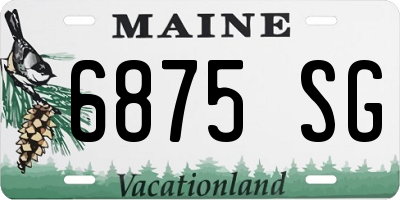 ME license plate 6875SG