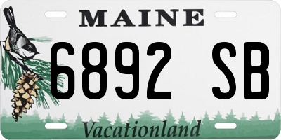 ME license plate 6892SB
